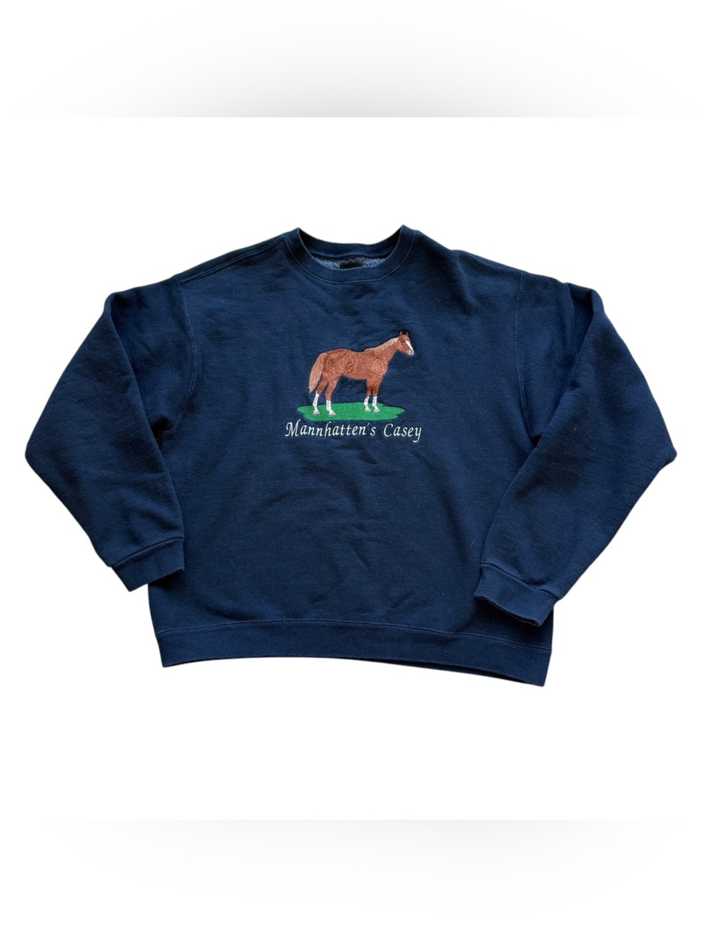 Vintage 90s Pluma Horse Equestrian Embroidered Navy Riding Club Sweatshirt Cozy